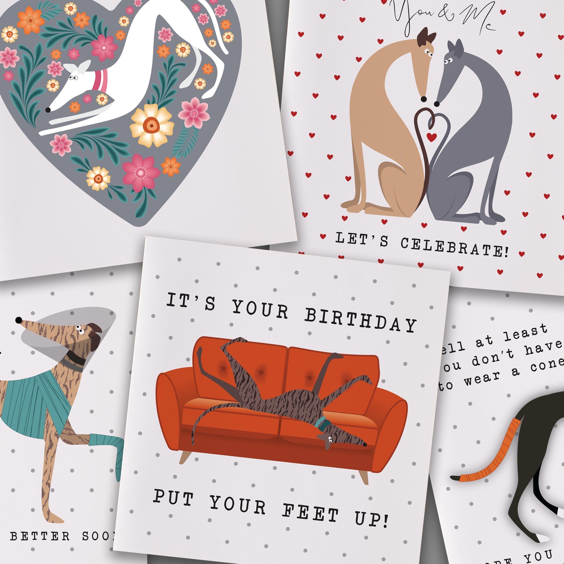 A selection of greetings cards from the Hound Lounge