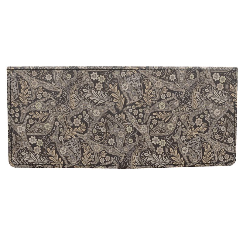 Paisley Hound - Leather Folding Wallet with coin pouch