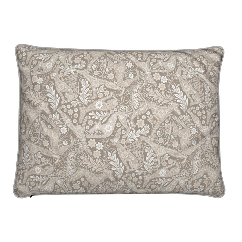 Paisley Hounds - Cushion - Dark Chocolate