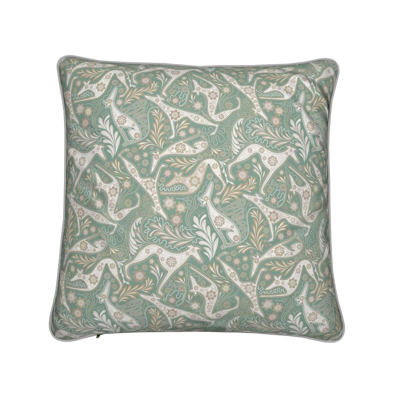 Paisley Hounds - Cushion - Dark Chocolate