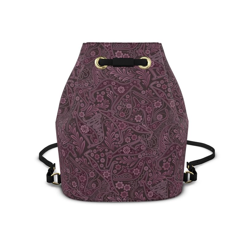 Paisley Hounds - Luxury Leather Backpack - Dark Mulberry - LIMITED EDITION