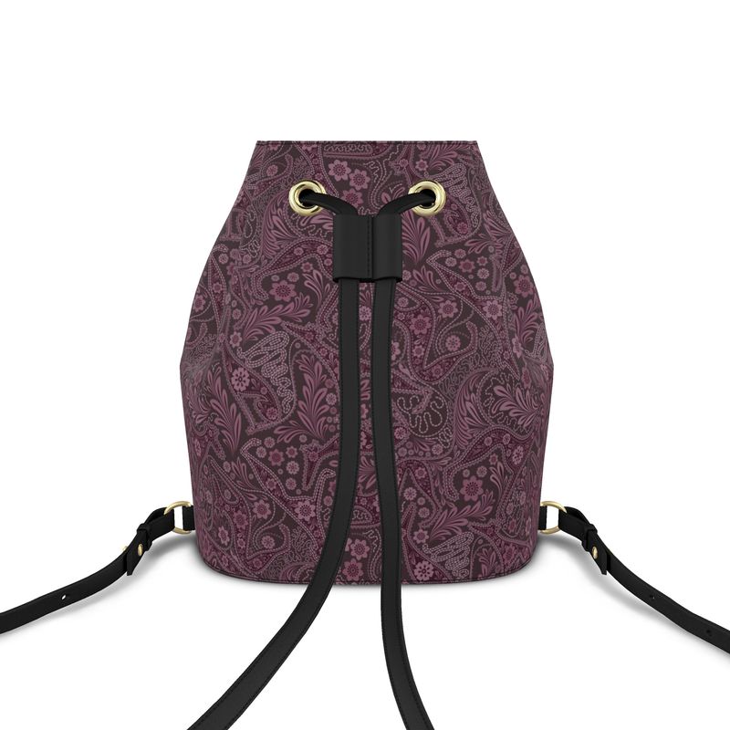 Paisley Hounds - Luxury Leather Backpack - Dark Mulberry - LIMITED EDITION