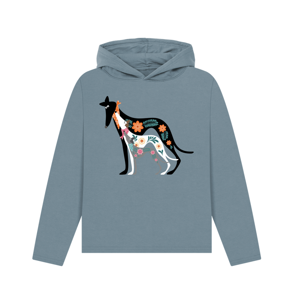 Stone Blue Printed Hoody