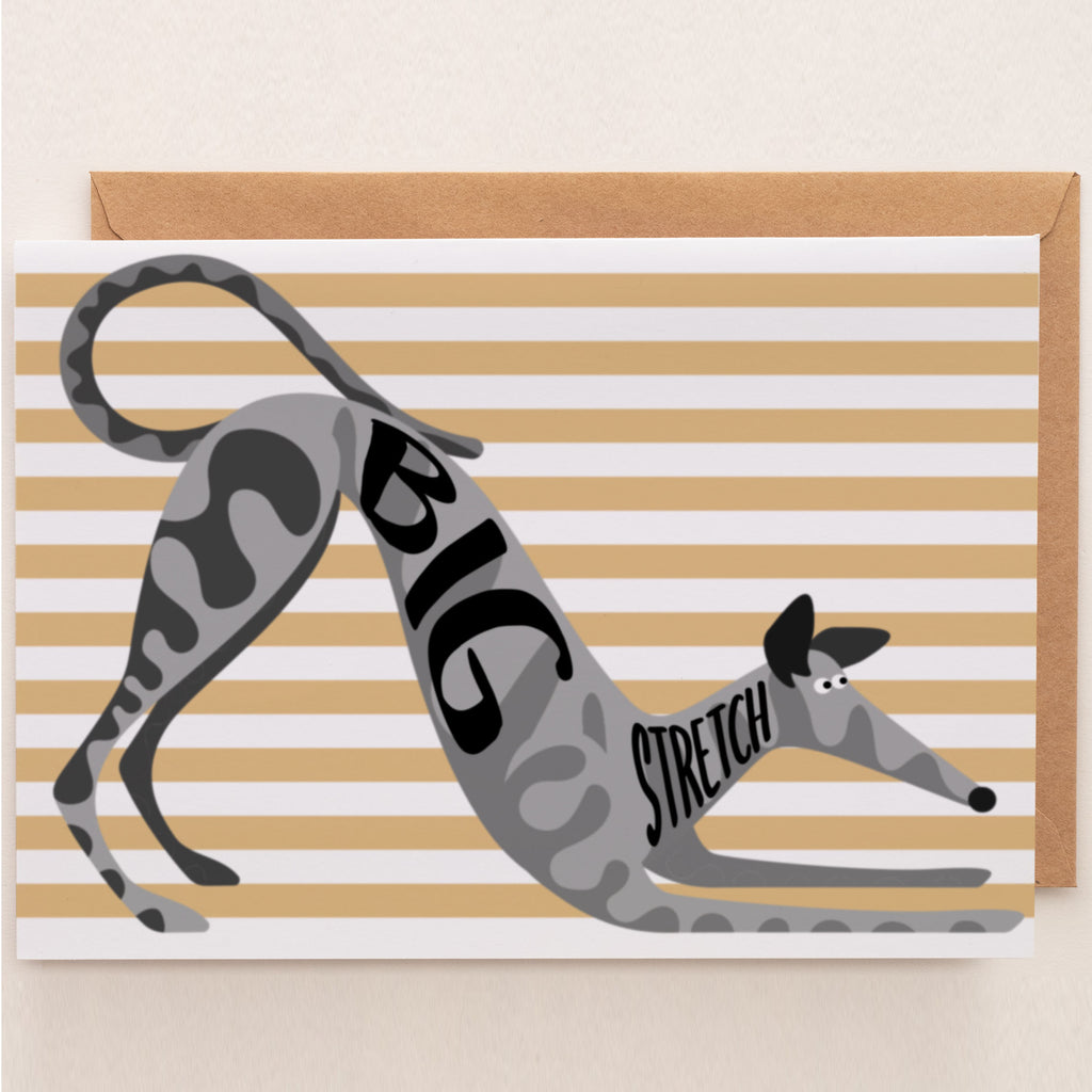 Big Stretch - Hound Greetings Card - A6 - 2 COLOURS AVAILABLE