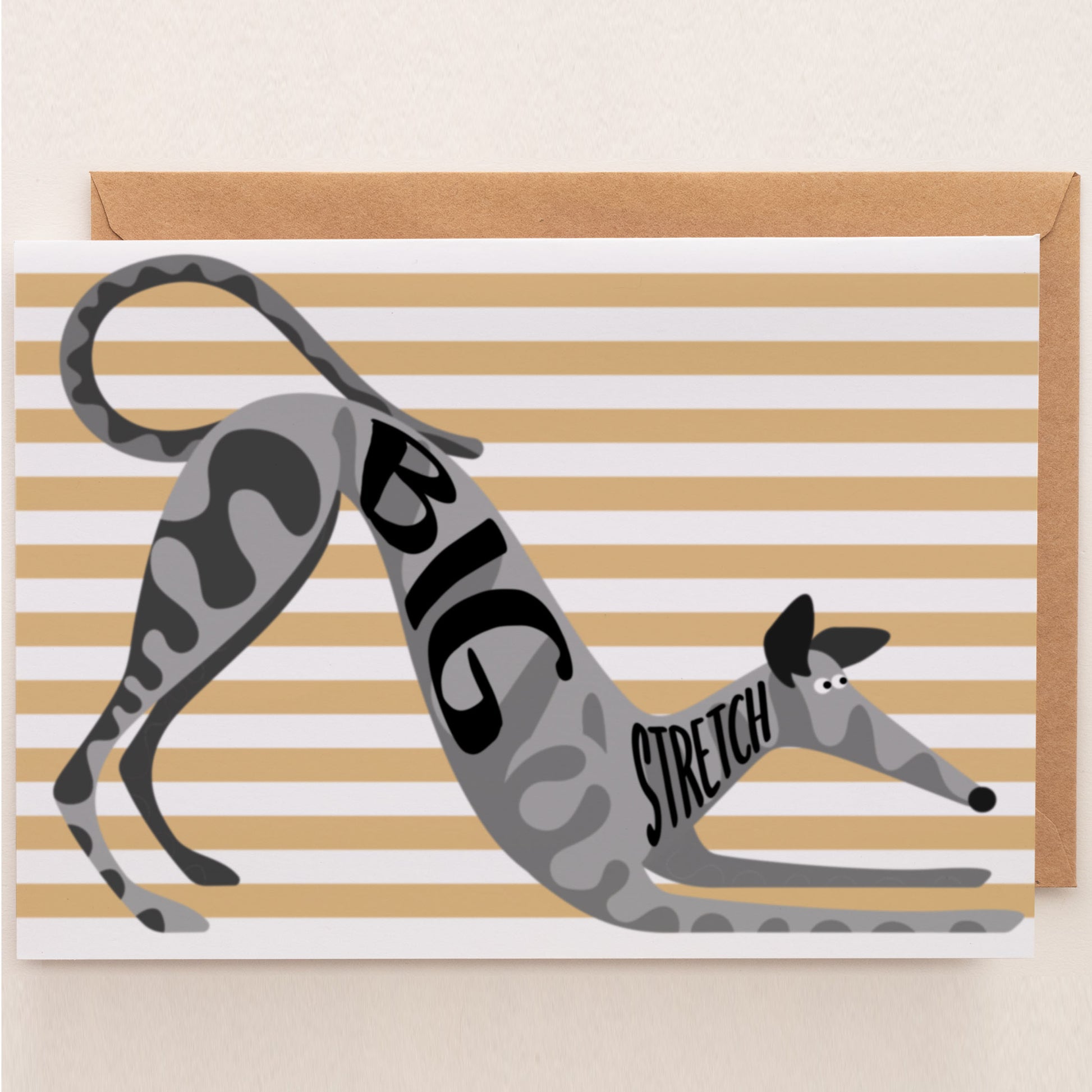 Big Stretch - Hound Greetings Card - A6 - 2 COLOURS AVAILABLE