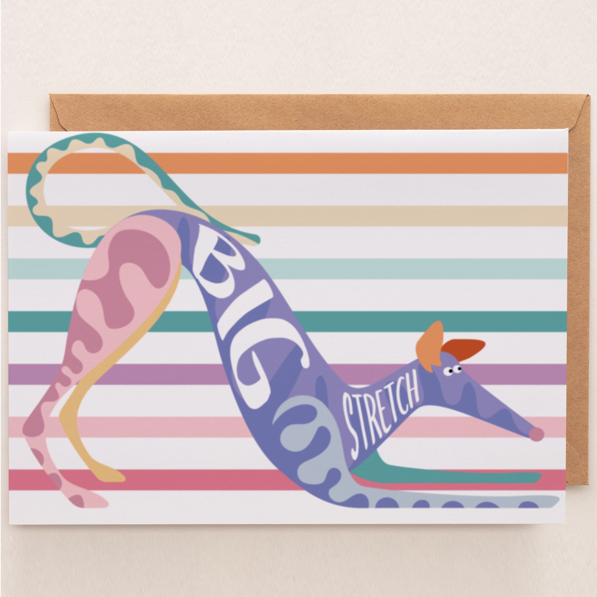 Big Stretch - Hound Greetings Card - A6 - 2 COLOURS AVAILABLE