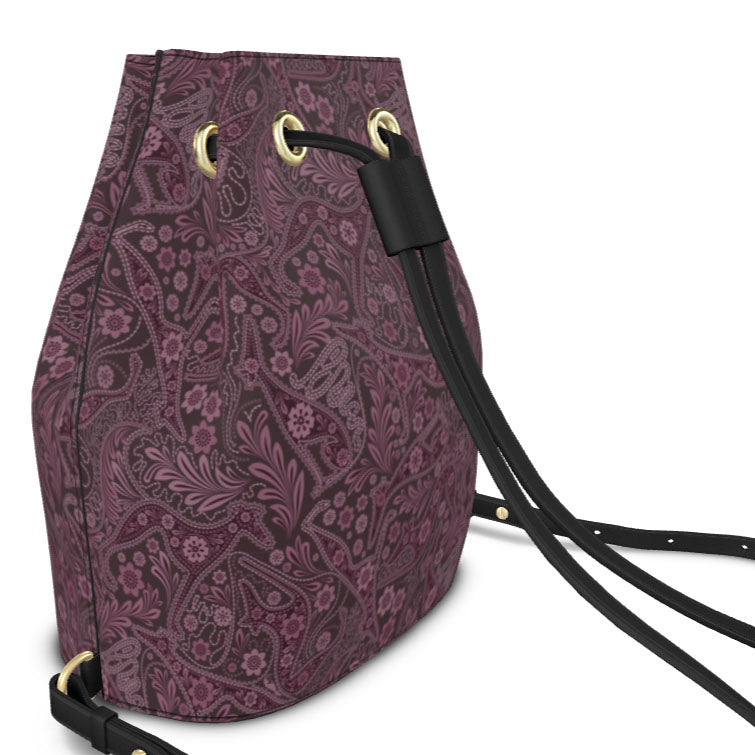 Paisley Hounds - Luxury Leather Backpack - Dark Mulberry - LIMITED EDITION
