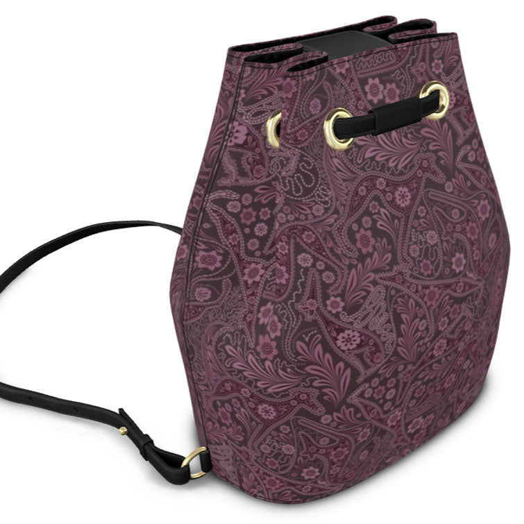 Paisley Hounds - Luxury Leather Backpack - Dark Mulberry - LIMITED EDITION