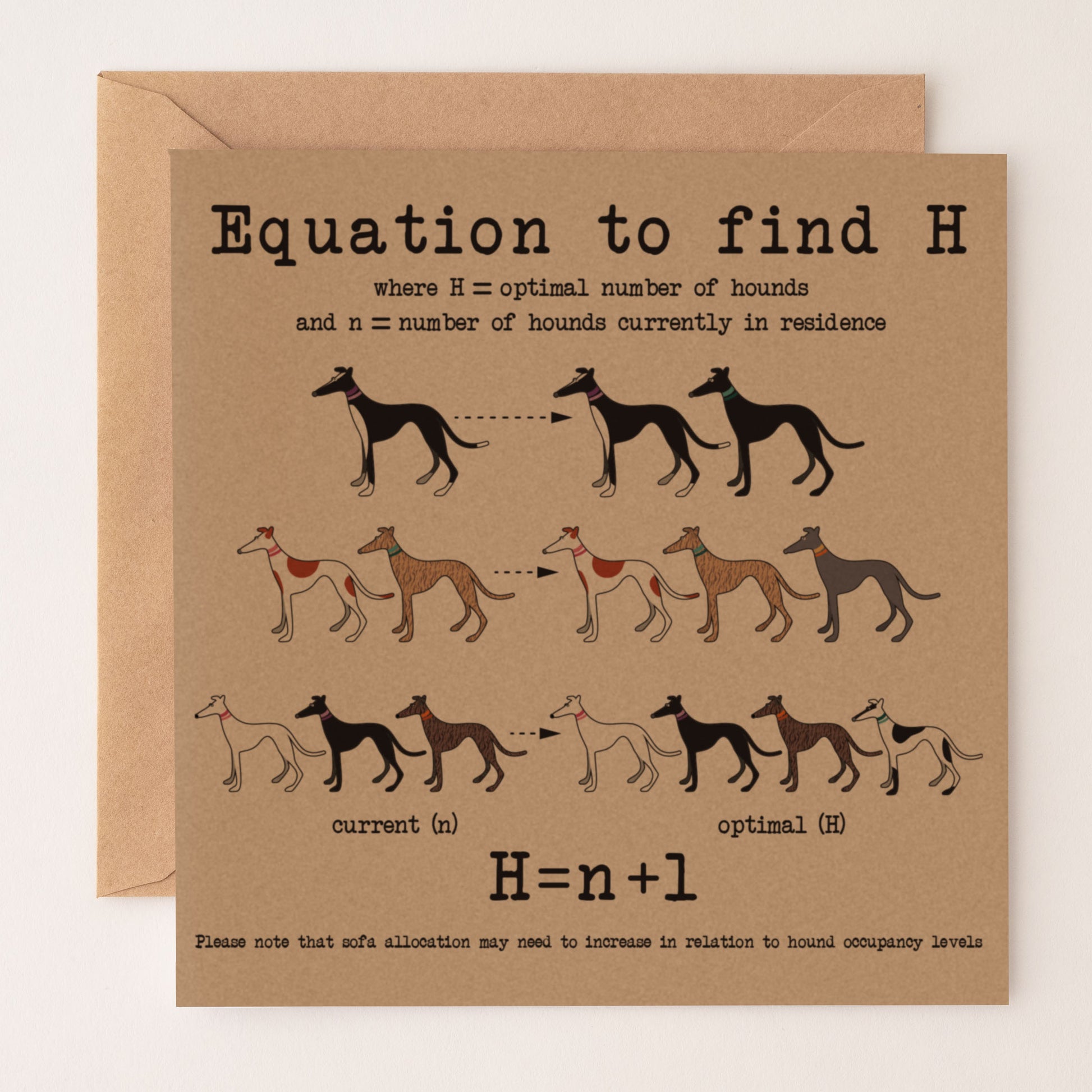 Hound Equation - Greetings Card - BIRTHDAY | ANNIVERSARY | CONGRATULATIONS
