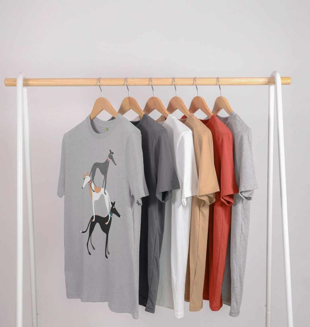 Hound stack tshirts on a clothes rail