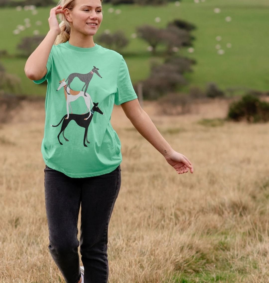 Hound stack tshirt in Peppermint