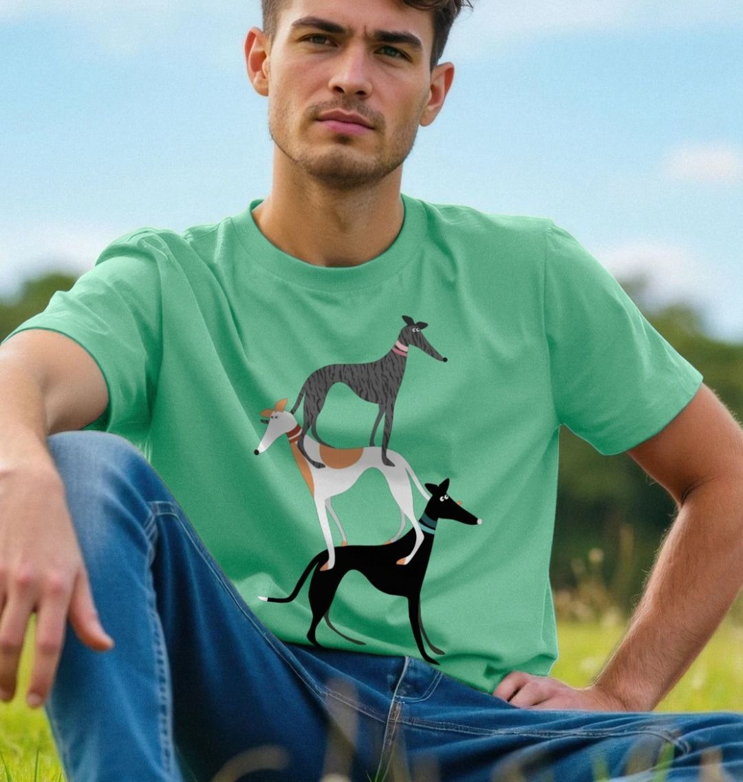 Hound stack tshirt in Peppermint