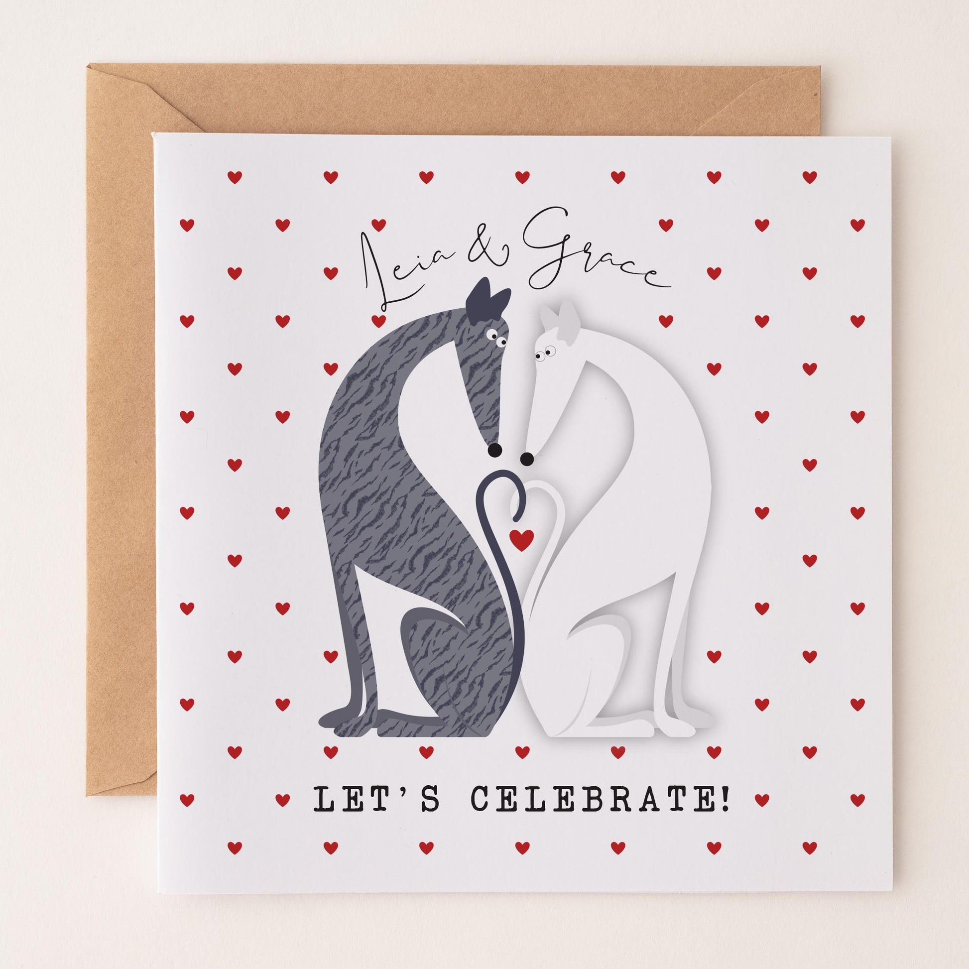 Love Hounds Greetings Card - Leia & Grace
