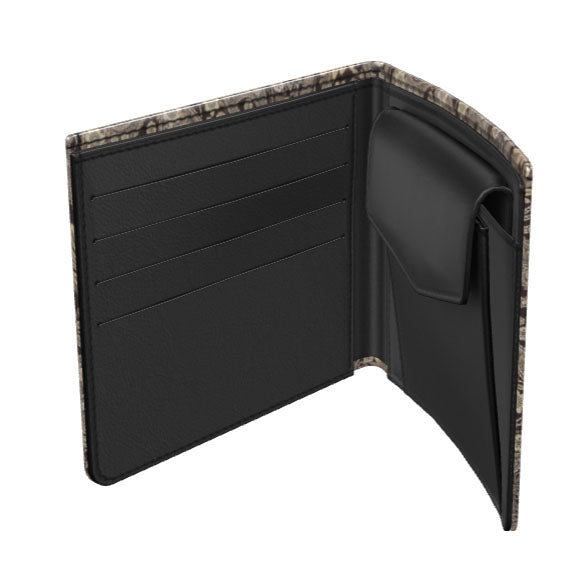 Paisley Hound - Leather Folding Wallet with coin pouch