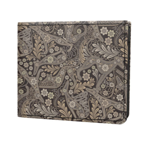 Paisley Hound - Leather Folding Wallet with coin pouch