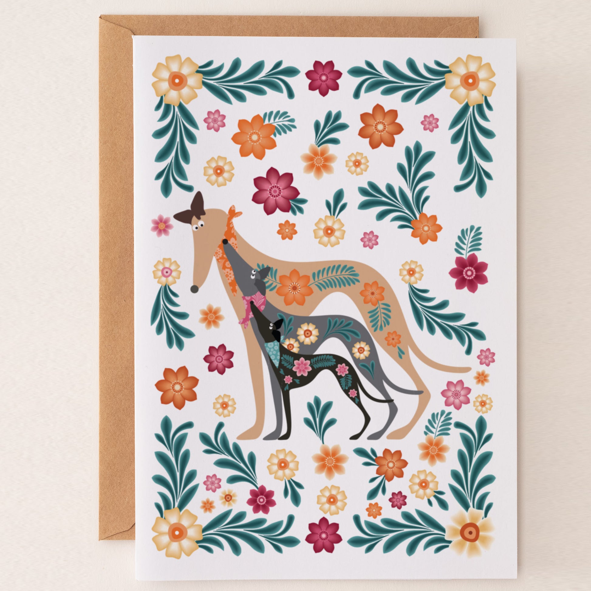 Rushin' Nestin Hounds - Matroshka - Greetings Card - BIRTHDAY | THANK Y0U | INVITATION - A6