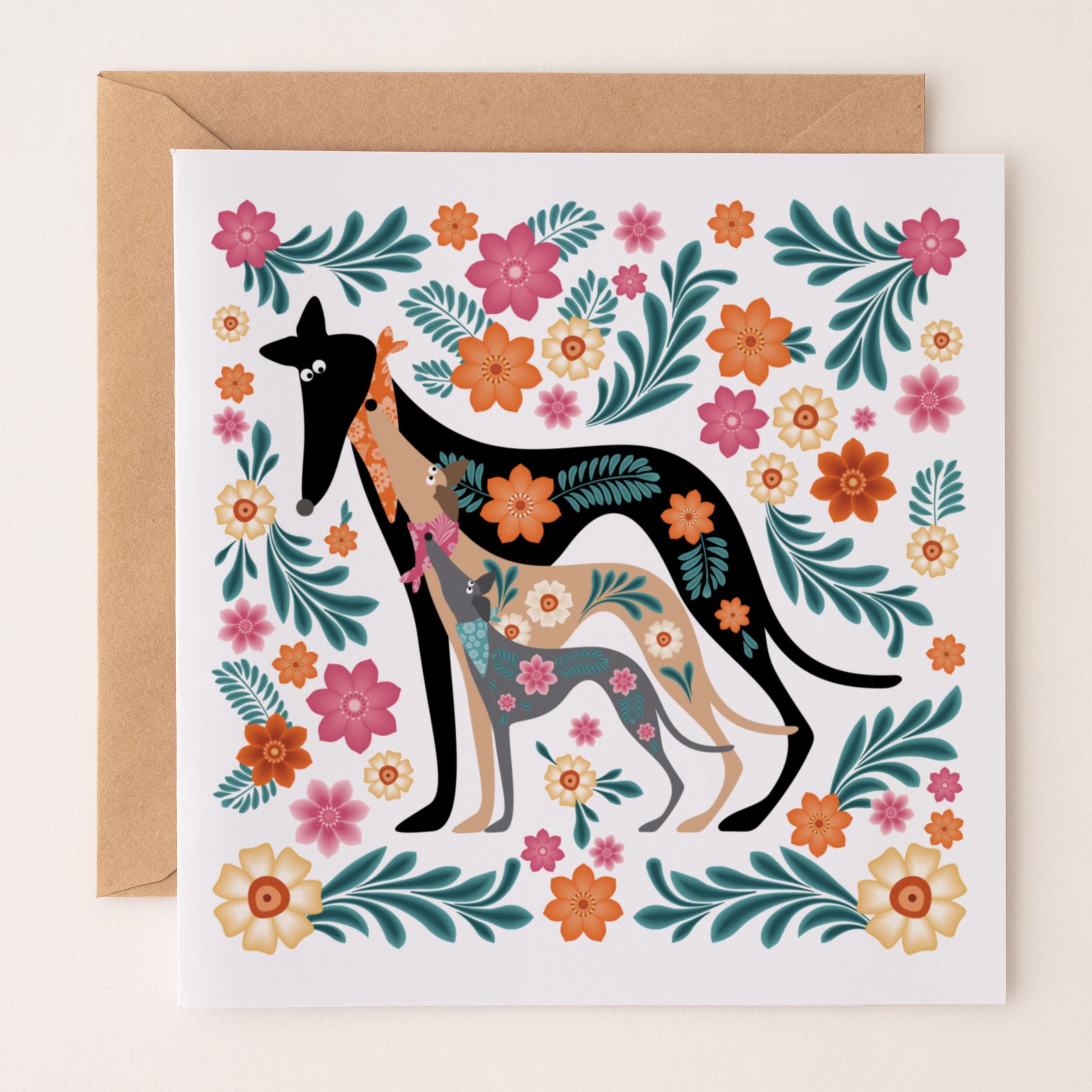 Rushin' Nestin Hounds - Matroshka Hound Greetings Card - BIRTHDAY | ANNIVERSARY | CONGRATULATIONS