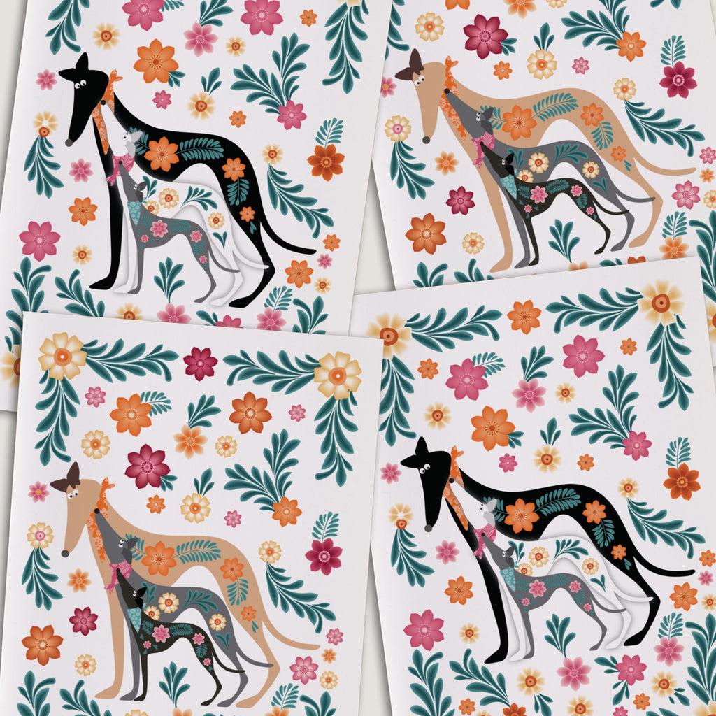 Rushin' Nestin Hounds - Matroshka - Greetings Card - BIRTHDAY | THANK Y0U | INVITATION - A6