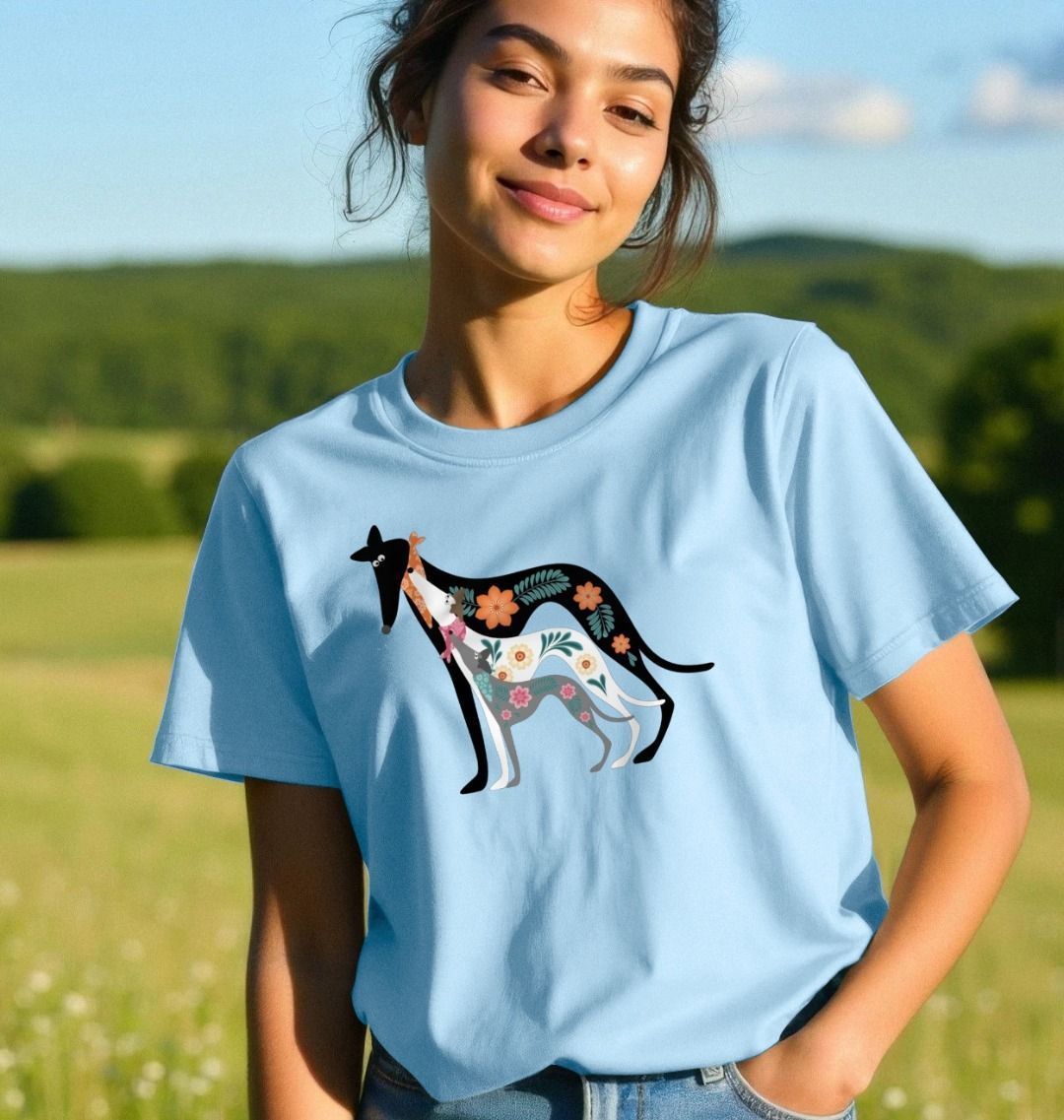 Rushin' Nestin Hounds Tshirt - Blue