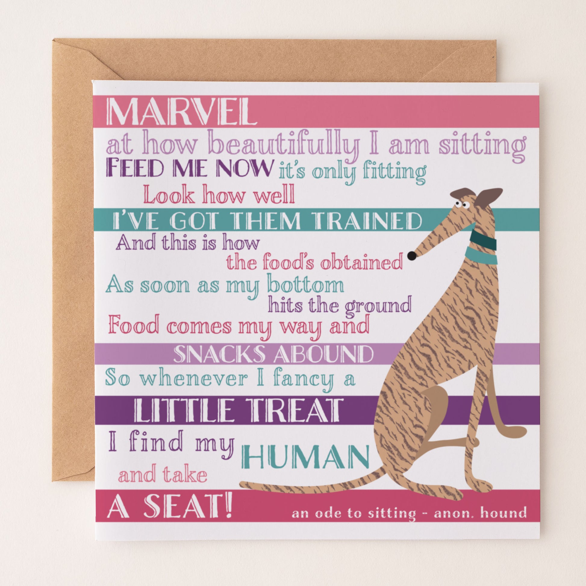 Ode to Sitting - Greetings Card - BIRTHDAY | ANNIVERSARY | CONGRATULATIONS