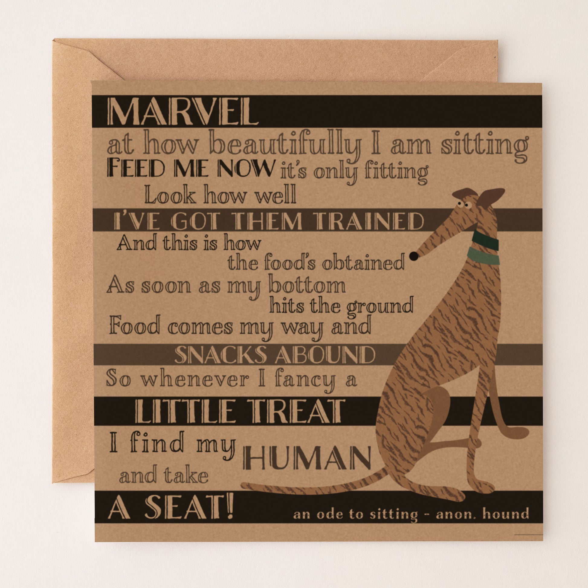 Ode to Sitting - Greetings Card - BIRTHDAY | ANNIVERSARY | CONGRATULATIONS