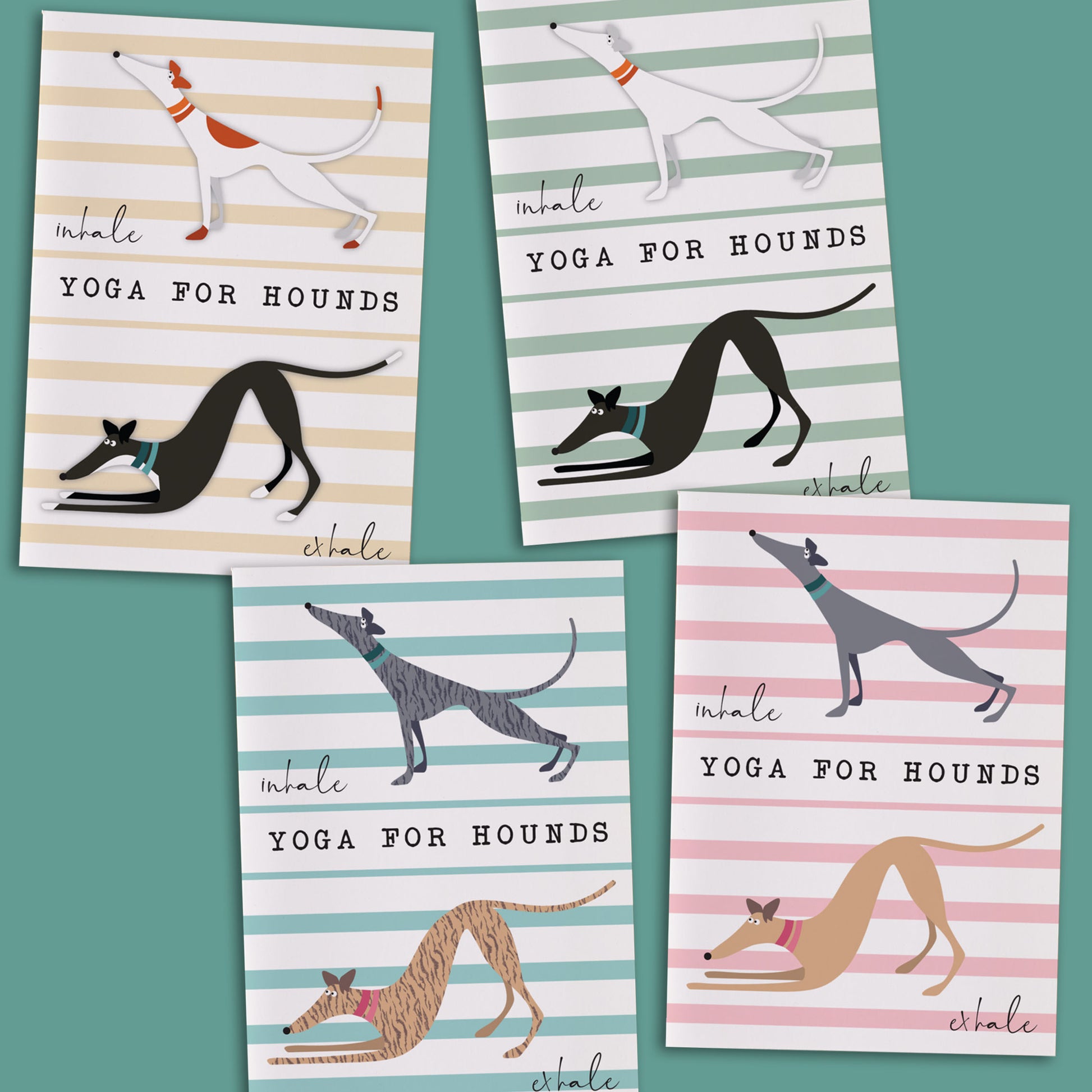 Yoga for Hounds - Greetings Card - BIRTHDAY | THANK Y0U | INVITATION - A6