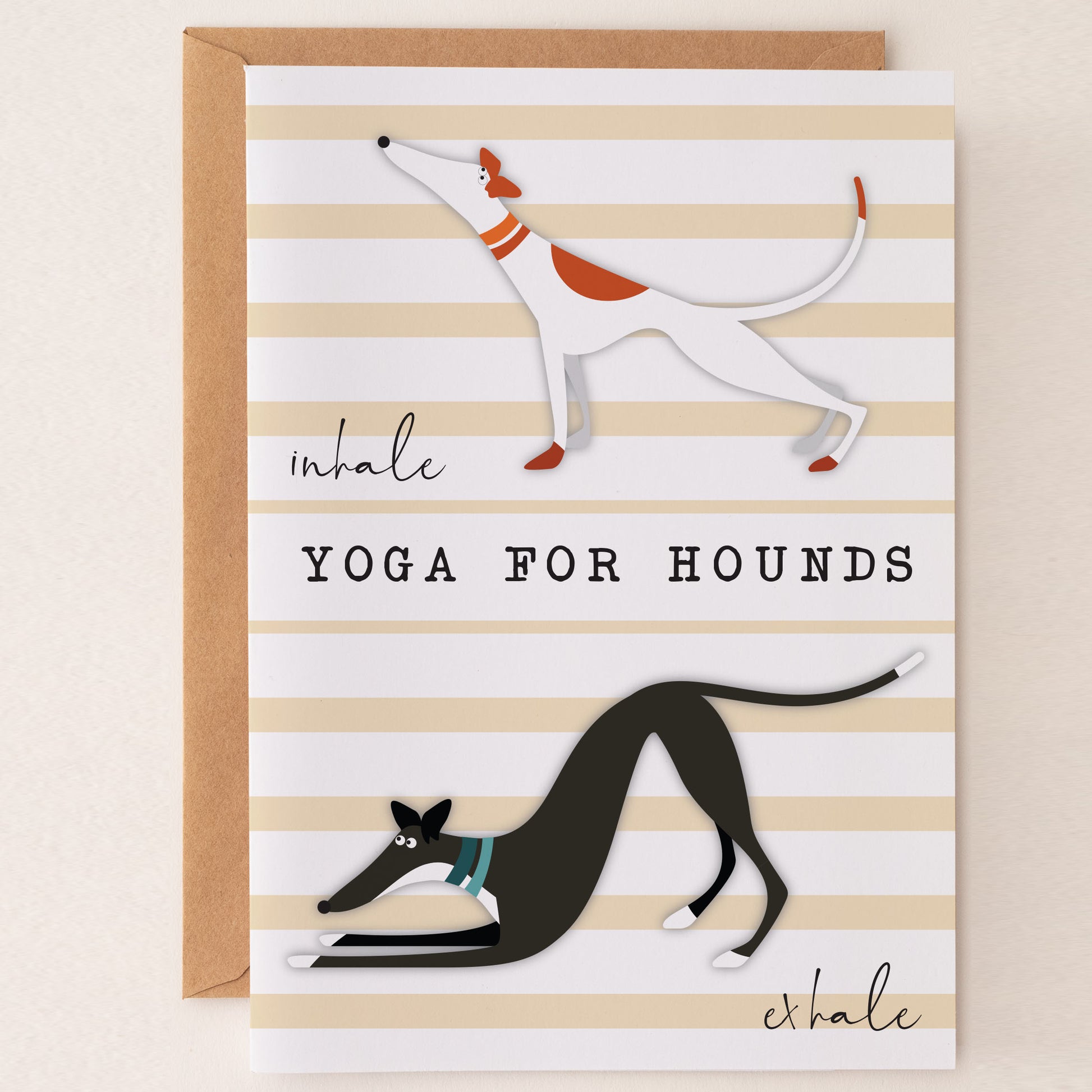 Yoga for Hounds - Greetings Card - BIRTHDAY | THANK Y0U | INVITATION - A6