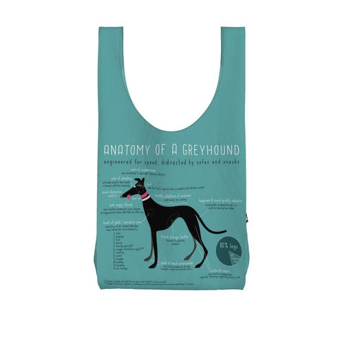 Anatomy of a Greyhound - Parachute Shopper TURQUOISE - The Hound LoungeParachute Shopping Bag