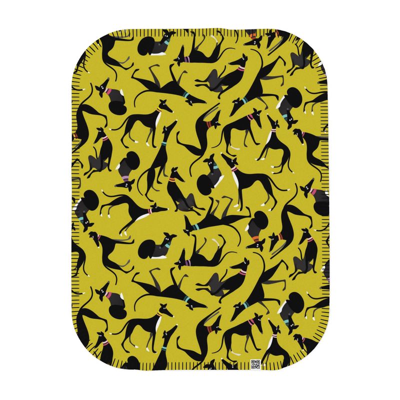 Black and White Hound Loungers Fleece Blanket - LIME - The Hound LoungeSingle Layer Blankets