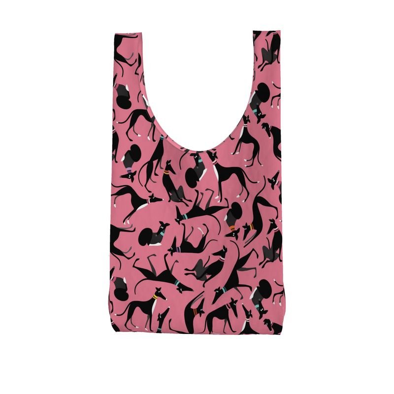 Black and White Hound Loungers - PINK Shopping Bag - The Hound LoungeParachute Shopping Bag