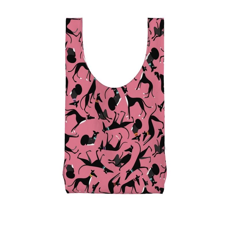 Black and White Hound Loungers - PINK Shopping Bag - The Hound LoungeParachute Shopping Bag