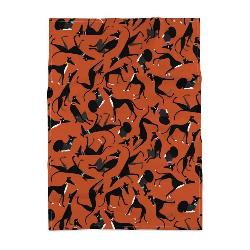 Black & White Hound Loungers - CINNAMON Tea Towel - The Hound LoungeTea Towels