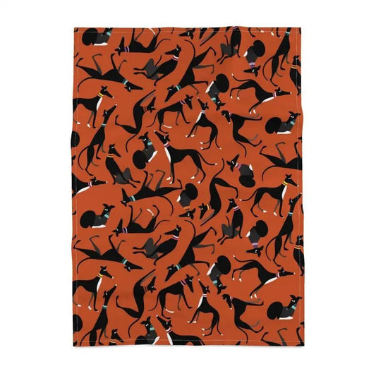 Black & White Hound Loungers - CINNAMON Tea Towel - The Hound LoungeTea Towels