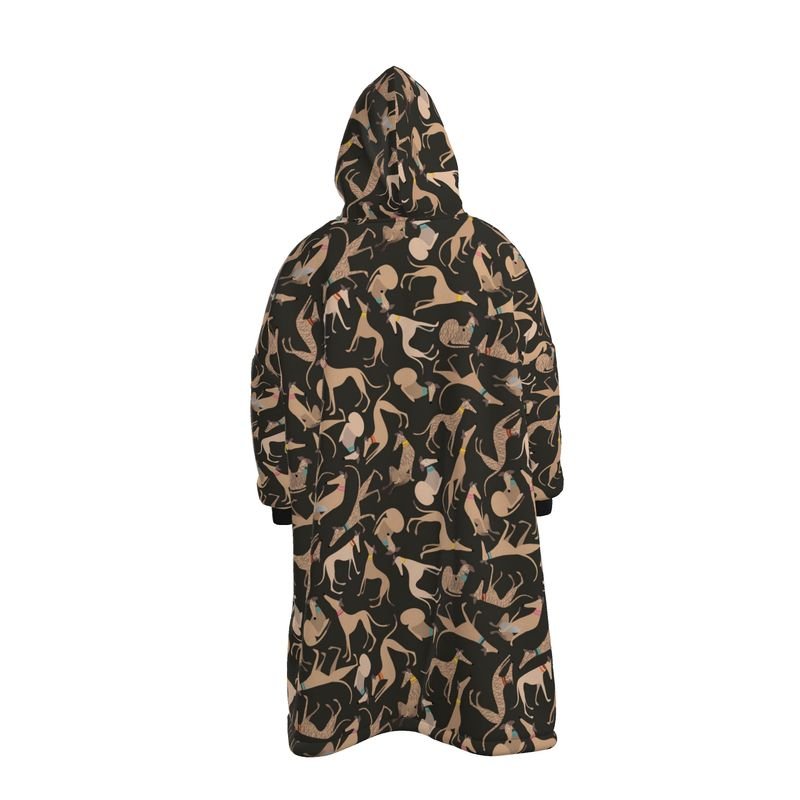 Fawn & Fawn Brindle Hound Loungers - WARM GREY Hoodie Blanket - The Hound LoungeHoodie Blanket