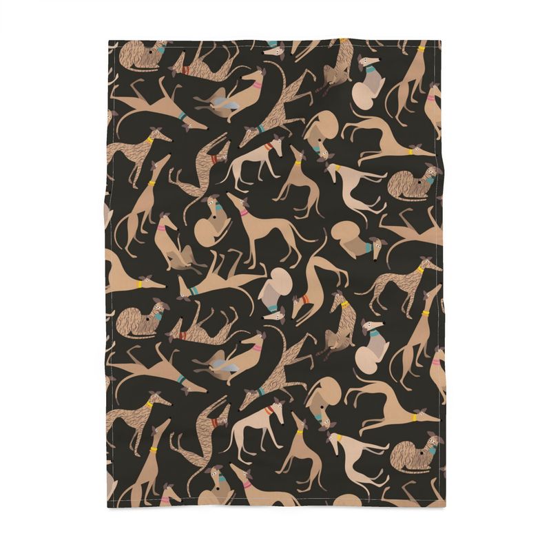 Fawn & Fawn Brindle Hound Loungers - WARM GREY Tea Towel - The Hound LoungeTea Towels