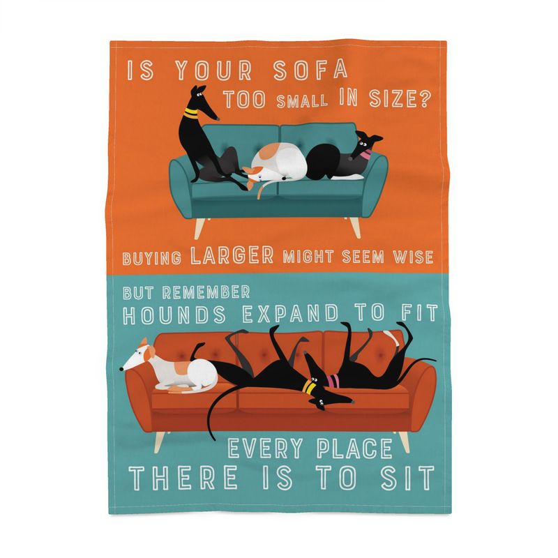 The Downside Of The Upsize | Hounds v Sofas - Tea Towel - The Hound LoungeTea Towels