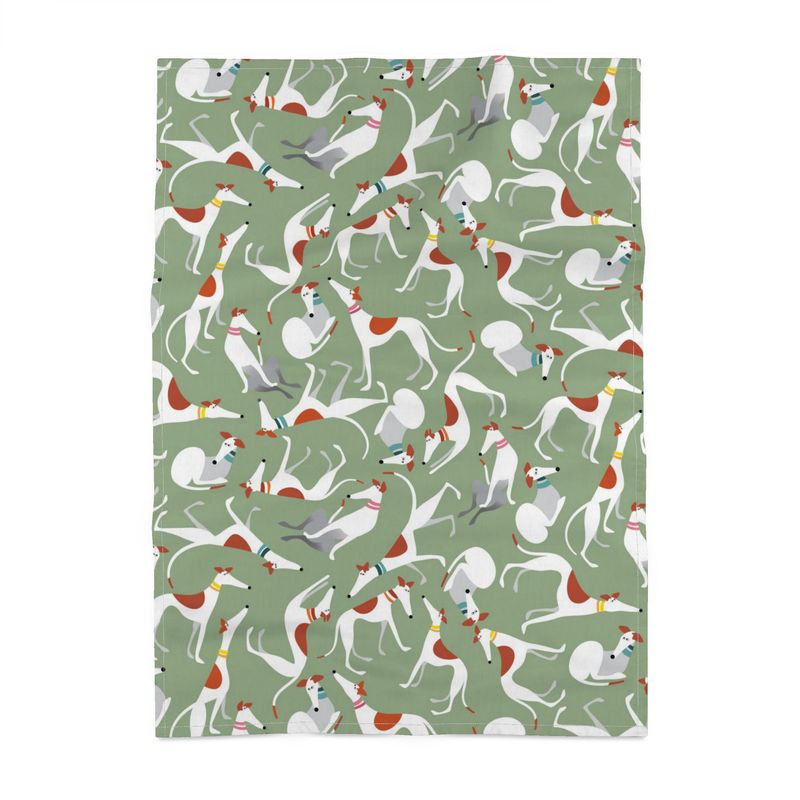 White & Red Hound Loungers - SAGE Tea Towel - The Hound LoungeTea Towels